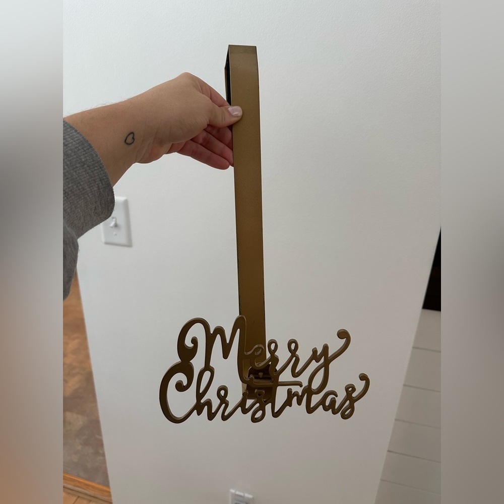 Gold Merry Christmas Door Hanger for Wreaths